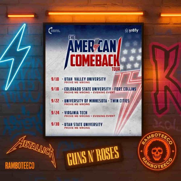 Charlie Kirk Prove Me Wrong The American Comeback Tour Dates List 2025 Home Decor Poster Canvas