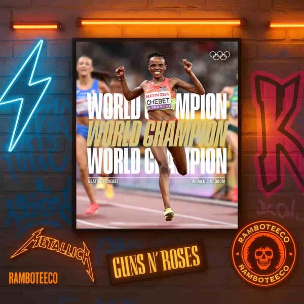 Congrats Beatrice Chebet Kenyan Team Winner World Athletics Championships Tokyo Women 10000m 2025 Home Decor Poster Canvas