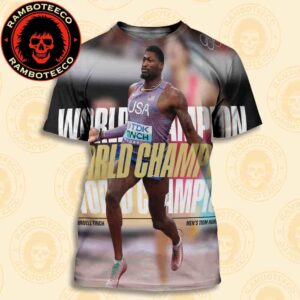 Congrats Cordell Tinch USA Team Winner World Athletics Championships Tokyo Men 110m Hurdles 2025 All Over Print T-Shirt