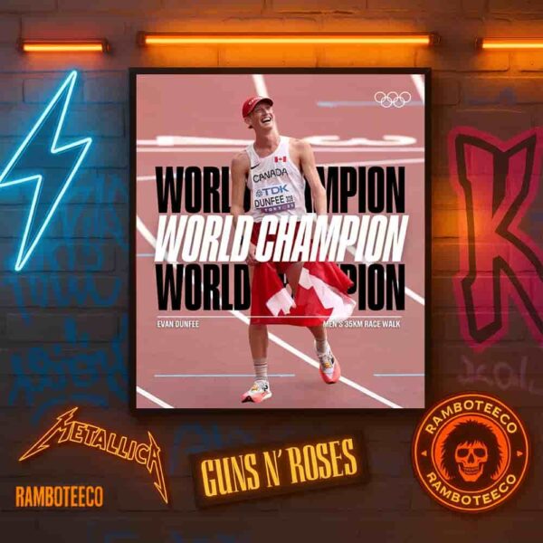 Congrats Evan Dunfee Canada Team Winner World Athletics Championships Tokyo Men 35km Race Walk 2025 Home Decor Poster Canvas