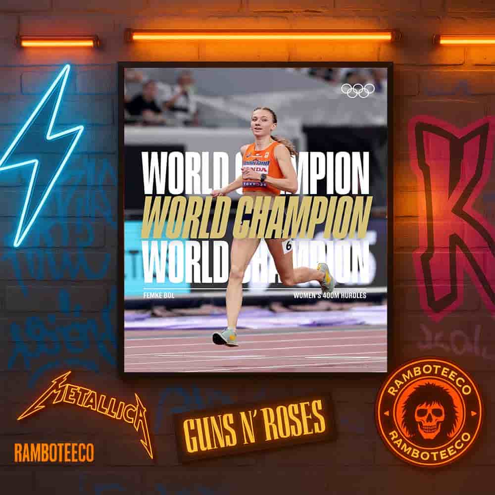 Congrats Femke Bol Netherlands Team Winner World Athletics Championships Tokyo Women 400m Hurdles 2025 Home Decor Poster Canvas