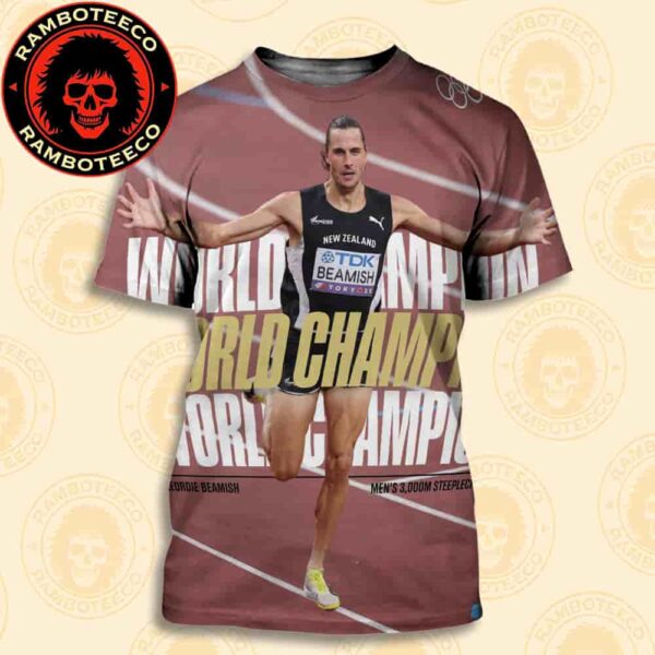 Congrats Geordie Beamish New Zealand Team Winner World Athletics Championships Tokyo Men 3000m Steeplechase 2025 All Over Print T-Shirt