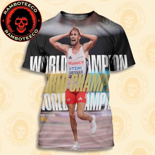 Congrats Jimmy Gressier France Team Winner World Athletics Championships Tokyo Men 10000m 2025 All Over Print T-Shirt