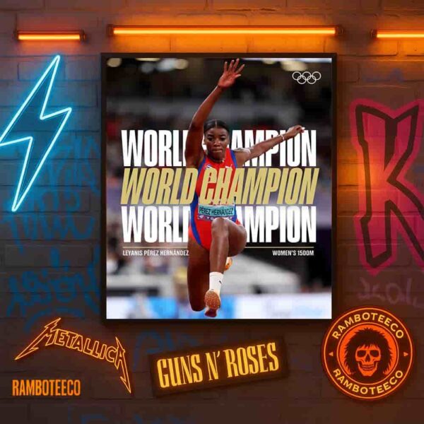 Congrats Leyanis Perez Hernandez Cuban Team Winner World Athletics Championships Tokyo Women 1500m 2025 Home Decor Poster Canvas