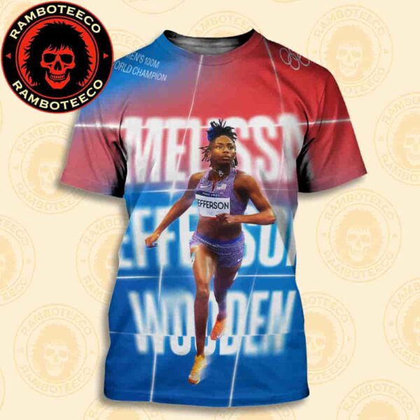 Congrats Melissa Jefferson-Wooden USA Team Winner World Athletics Championships Tokyo Women 100m 2025 All Over Print T-Shirt