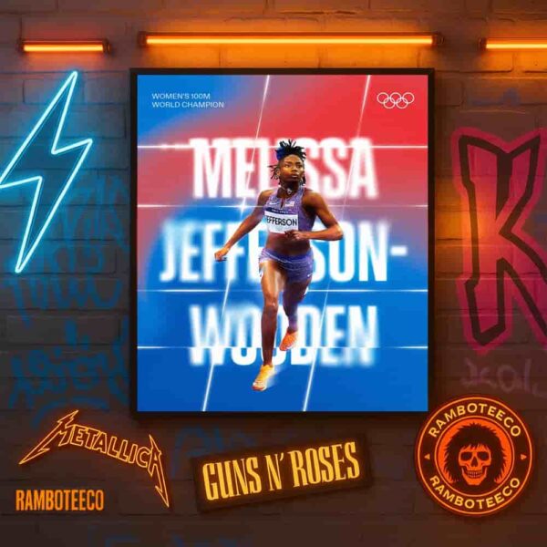 Congrats Melissa Jefferson-Wooden USA Team Winner World Athletics Championships Tokyo Women 100m 2025 Home Decor Poster Canvas