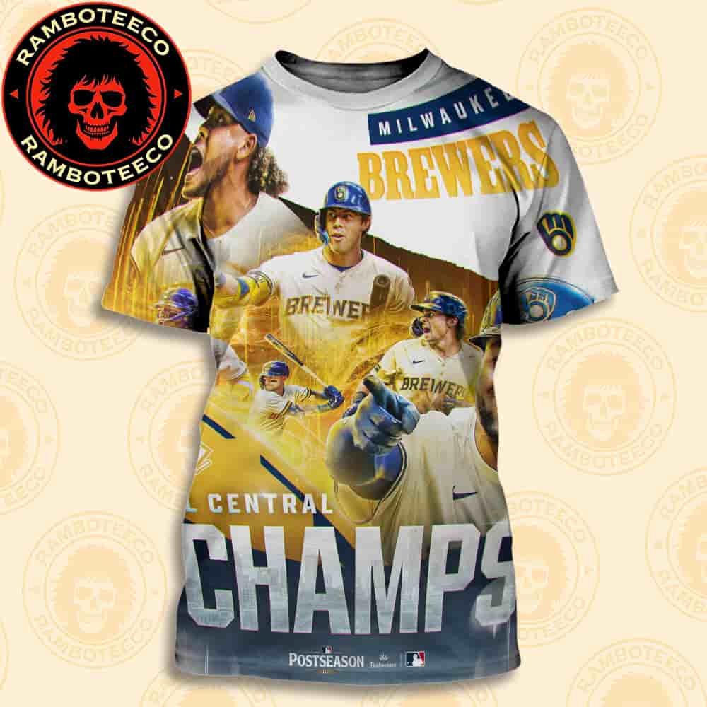 Congrats Milwaukee Brewers Third Straight Year Winners NL Central Champs Postseason 2025 All Over Print T-Shirt