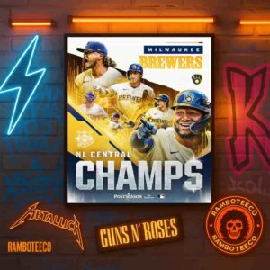 Congrats Milwaukee Brewers Third Straight Year Winners NL Central Champs Postseason 2025 Home Decor Poster Canvas