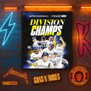 Congrats Milwaukee Brewers Winner NL Central Division Champions Postseason 2025 Home Decor Poster Canvas