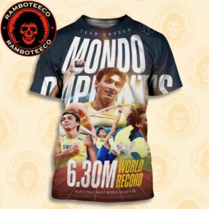 Congrats Mondo Duplantis Sweden Team Winner 6.30m World Record Men Pole Vault World Champion 2025 All Over Print T-Shirt