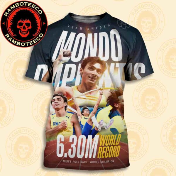 Congrats Mondo Duplantis Sweden Team Winner 6.30m World Record Men Pole Vault World Champion 2025 All Over Print T-Shirt