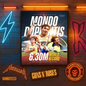 Congrats Mondo Duplantis Sweden Team Winner 6.30m World Record Men Pole Vault World Champion 2025 Home Decor Poster Canvas