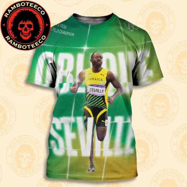 Congrats Oblique Seville Jamaica Team Winner World Athletics Championships Tokyo Men 100m 2025 All Over Print T-Shirt