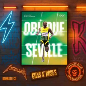 Congrats Oblique Seville Jamaica Team Winner World Athletics Championships Tokyo Men 100m 2025 Home Decor Poster Canvas