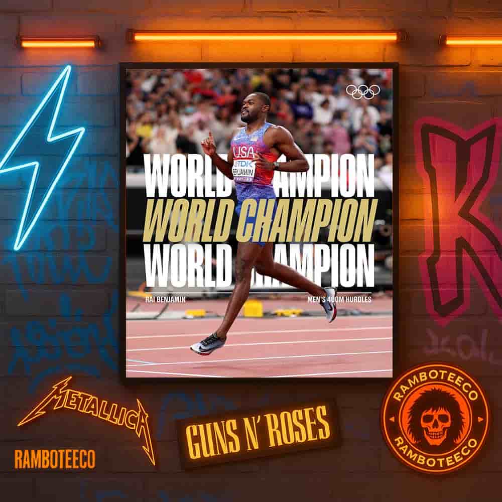 Congrats Rai Benjamin USA Team Winner World Athletics Championships Tokyo Men 400m Hurdles 2025 Home Decor Poster Canvas