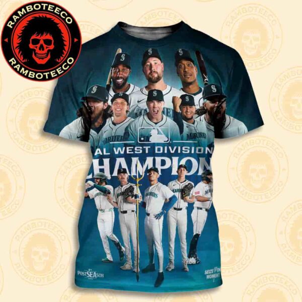 Congrats Seattle Mariners MLB Winner AL West Division Champions Postseason 2025 All Over Print T-Shirt