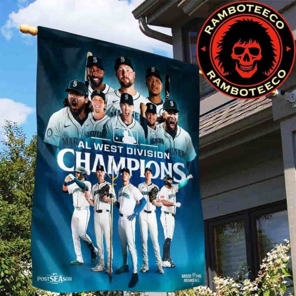 Congrats Seattle Mariners MLB Winner AL West Division Champions Postseason 2025 Garden House Flag