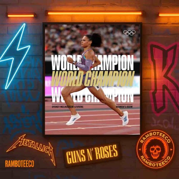 Congrats Sydney Mclaughlin-Levrone USA Team Winner World Athletics Championships Tokyo Women 400m 2025 Home Decor Poster Canvas