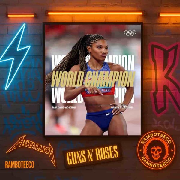 Congrats Tara Davis-Woodhall USA Team Winner World Athletics Championships Tokyo Women Long Jump 2025 Home Decor Poster Canvas