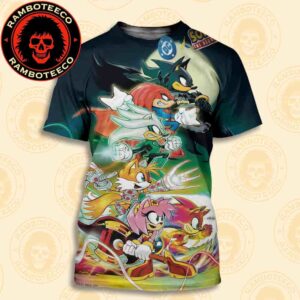 DC x Sonic the Hedgehog Happy Batman Day Celebrate Anniversary One Year Partnership All Over Print T-Shirt