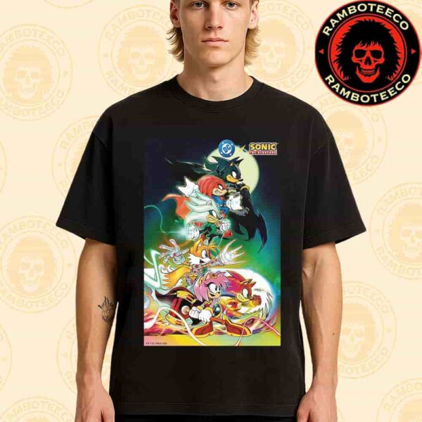 DC x Sonic the Hedgehog Happy Batman Day Celebrate Anniversary One Year Partnership Merchandise Unisex T-Shirt