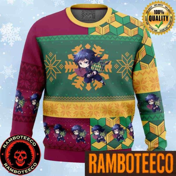 Giyu Tomioka Chibi Demon Slayer Anime Ape Chirstmas Gifts 2025 Xmas For Family And Friends Ugly Sweater