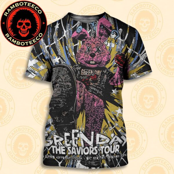 Green Day The Saviors Tour 2025 Concert Potser In Buenos Aires Argentina Sept 3rd 2025 At Estadio Huracan All Over Print T-Shirt