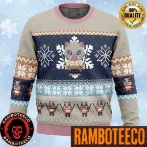 Inosuke Hashibira Chibi Demon Slayer Anime Ape Chirstmas Gifts 2025 Xmas For Family And Friends Ugly Sweater