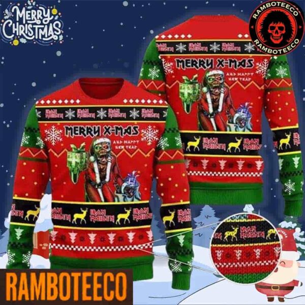Iron Maiden Merry Xmas Chirstmas Gifts 2025 Xmas For Family And Friends Ugly Sweater