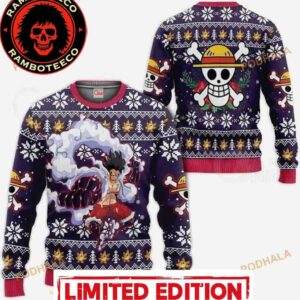Luffy Gear 4 One Piece Anime Xmas Ugly Christmas Sweater Best Gifts 2025 For Men