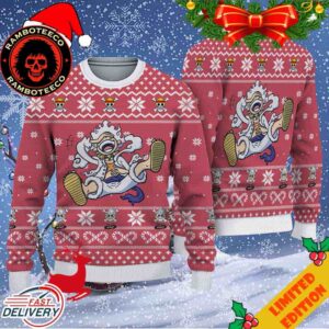 Luffy Gear 5 Nika Nika No Mi Sun God Joy Boy One Piece Christmas 2025 Ugly Sweater