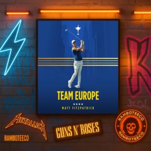 Matt Fitzpatrick Ryder Cup Europe 2025 Captained By Luke Donald Home Decor Poster Canvas