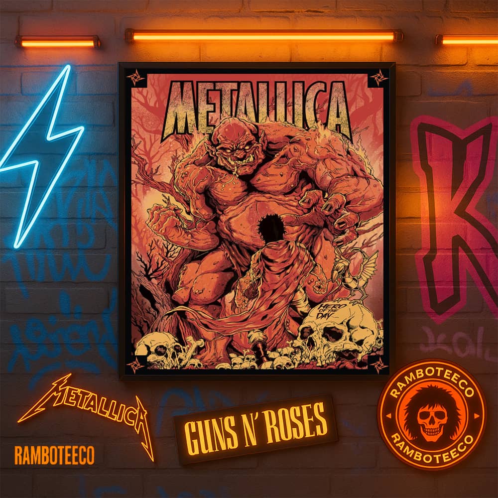 Metallica Hero Of The Day Poster Song Celebrate The Release Of Load Art By Puis Calzada 2025 Screen Printed Poster Canvas Metallica Hero Of The Day Poster Song Celebrate The Release Of Load Art By Puis Calzada 2025 Screen Printed Poster Canvas