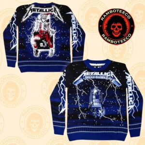 Metallica Ride the Lightning Chirstmas Gifts 2025 Xmas For Family And Friends Ugly Sweater