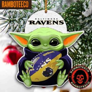 NFL Baltimore Ravens Special Baby Yoda Star Wars Movies Christmas Tree Decorations Ornament