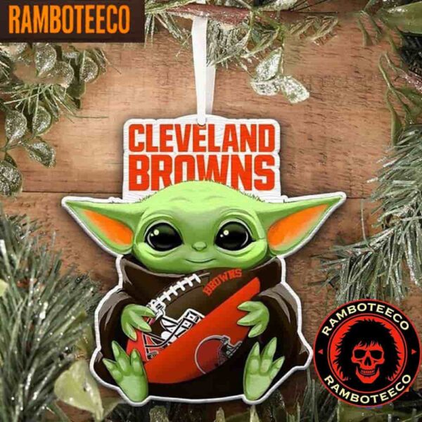 NFL Cleveland Browns Special Baby Yoda Star Wars Movies Christmas Tree Decorations Ornament