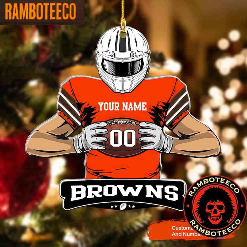 NFL Cleveland Browns Special Football Game Player Christmas Tree Decorations Ornament NFL Cleveland Browns Special Football Game Player Christmas Tree Decorations Ornament