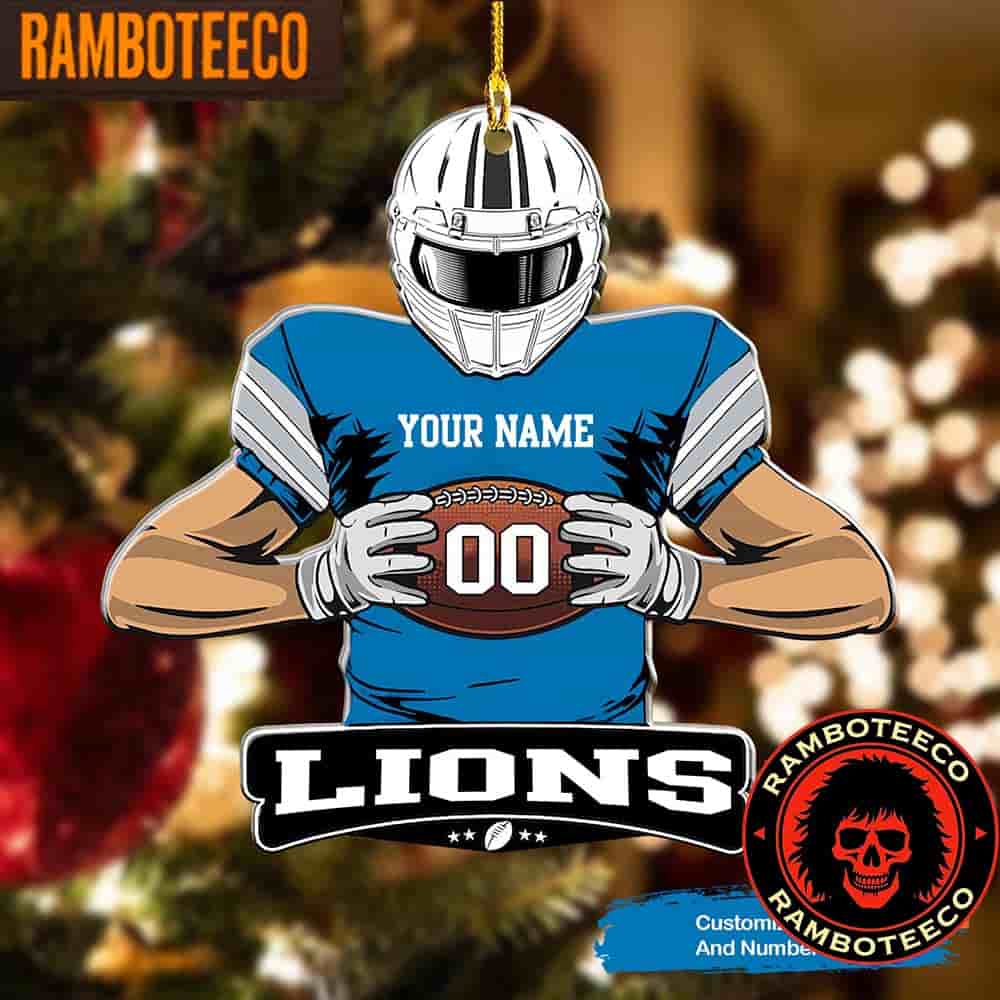NFL Detroit Lions Special Football Game Player Christmas Tree Decorations Ornament NFL Detroit Lions Special Football Game Player Christmas Tree Decorations Ornament
