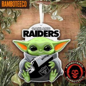 NFL Las Vegas Raiders Special Baby Yoda Star Wars Movies Christmas Tree Decorations Ornament