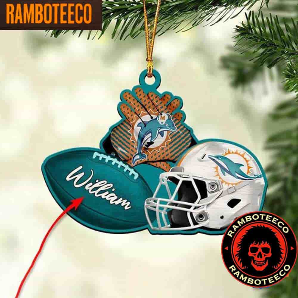 NFL Miami Dolphins Football Helmets Christmas Tree Decorations Ornament NFL Miami Dolphins Football Helmets Christmas Tree Decorations Ornament