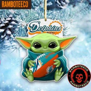 NFL Miami Dolphins Special Baby Yoda Star Wars Movies Christmas Tree Decorations Ornament