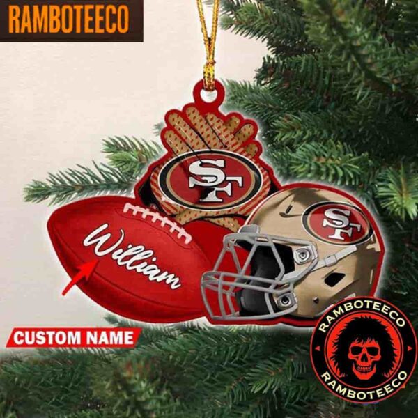 NFL San Francisco 49ers Football Helmets Christmas Tree Decorations Ornament