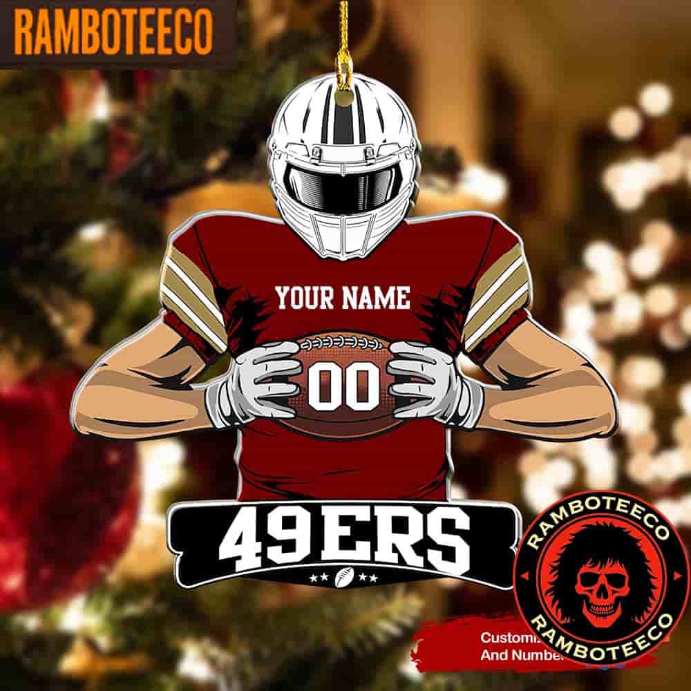 NFL San Francisco 49ers Special Football Game Player Christmas Tree Decorations Ornament NFL San Francisco 49ers Special Football Game Player Christmas Tree Decorations Ornament