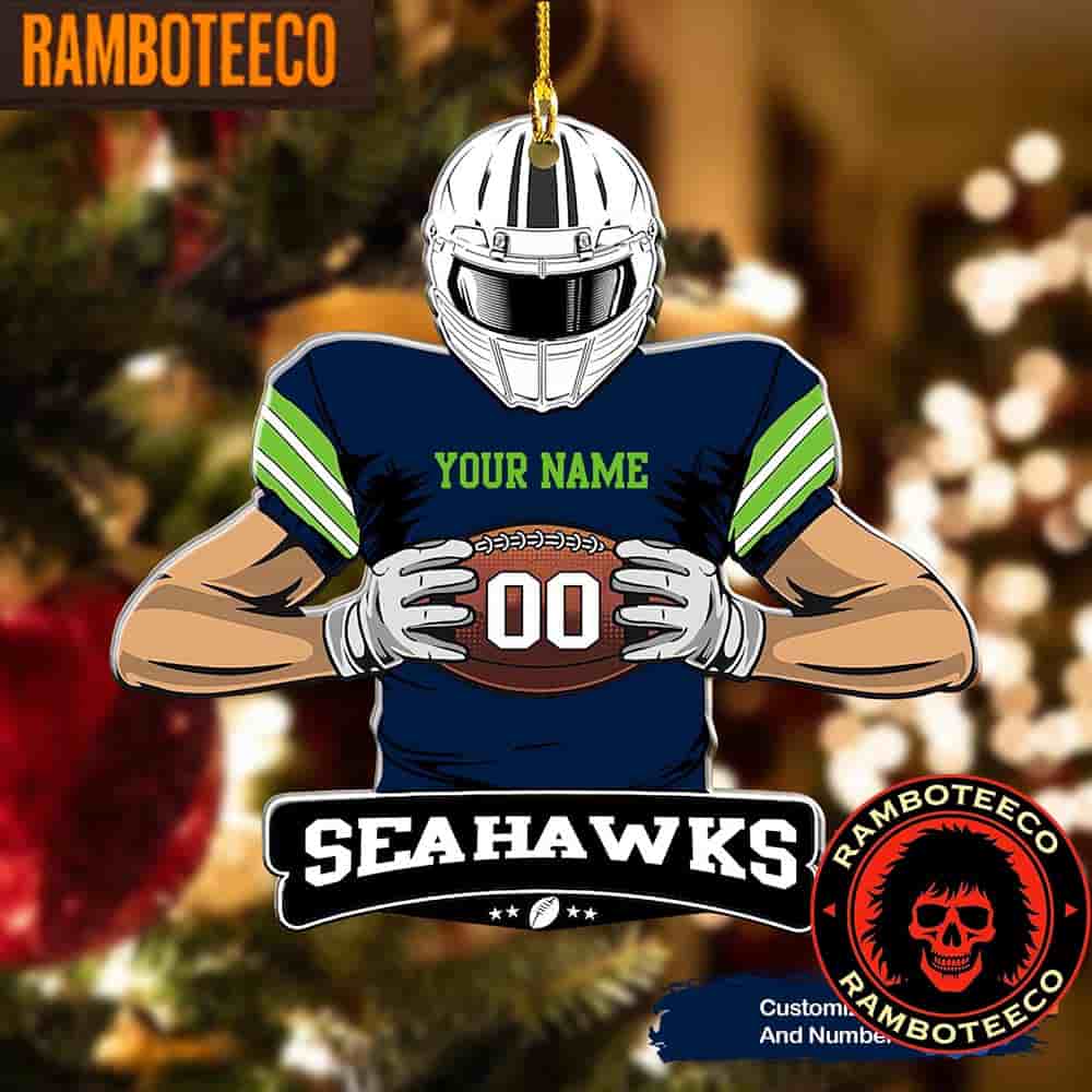 NFL Seattle Seahawks Special Football Game Player Christmas Tree Decorations Ornament NFL Seattle Seahawks Special Football Game Player Christmas Tree Decorations Ornament