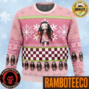 Nezuko Kamado Chibi Demon Slayer Anime Ape Chirstmas Gifts 2025 Xmas For Family And Friends Ugly Sweater