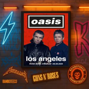 Oasis Live ’25 North America Tour Los Angeles 2025 Concert Poster At Rose Bowl On Sept 6 2025 Home Decor Poster Canvas