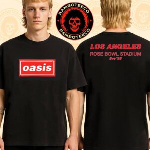 Oasis Live ’25 North America Tour Los Angeles 2025 Exclusive Tee At Rose Bowl On Sept 6-7 2025 Merch Two Sided T-Shirt