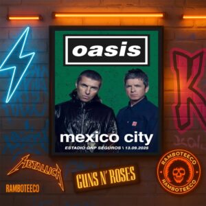 Oasis Live ’25 Tour Mexico 2025 Music Poster At Estadio GNP Seguros On Sept 13 2025 Home Decor Poster Canvas