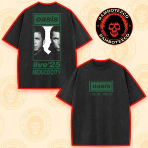 Oasis Live ’25 Tour Mexico 2025 Venue Tee At Estadio GNP Seguros On Sept 13 2025 Merch Washed T-Shirt