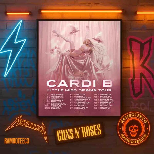 Official Poster Cardi B Little Miss Drama Tour Dates List 2025 Home Decor Poster Canvas